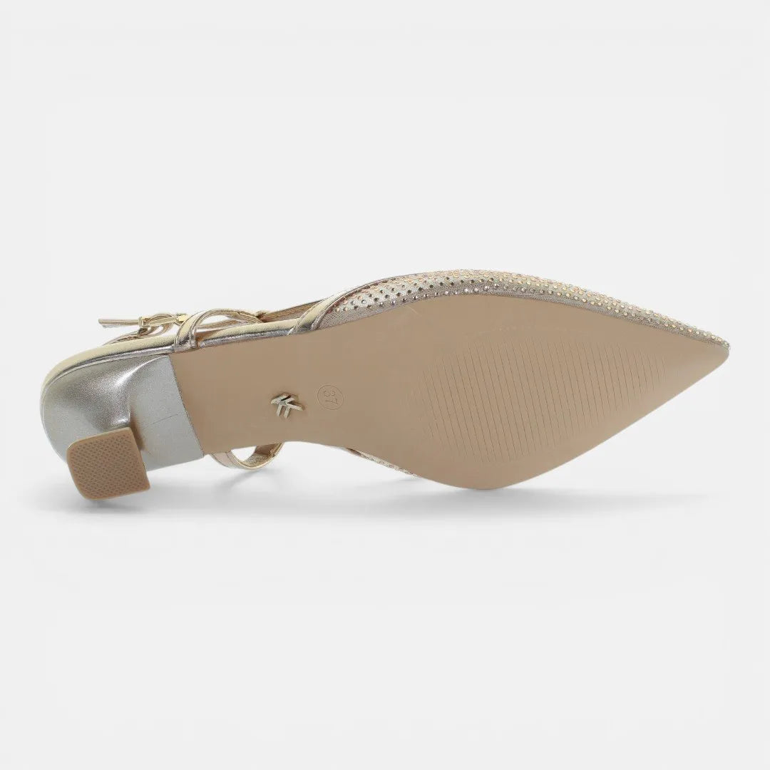 Decolleté Slingback Rete Strass Rosaoro
