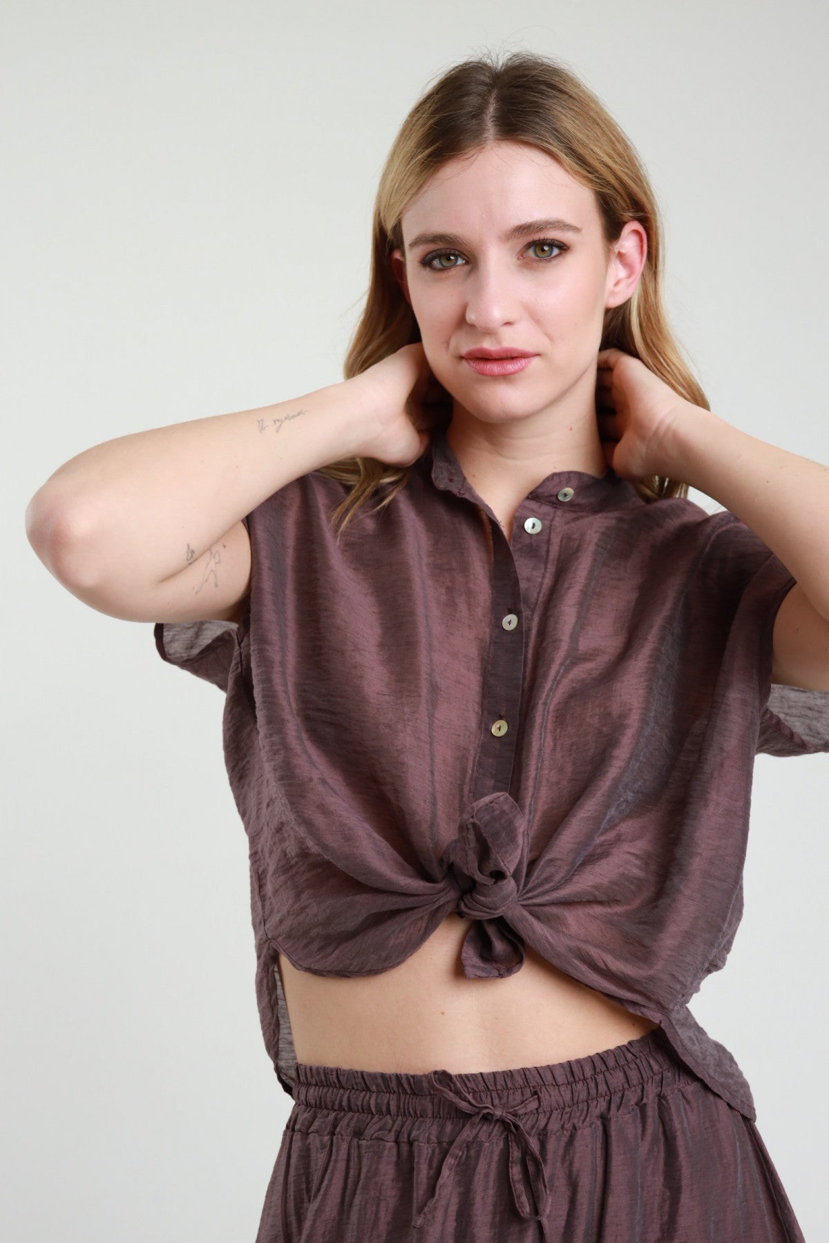Camicia Coreana in Lino