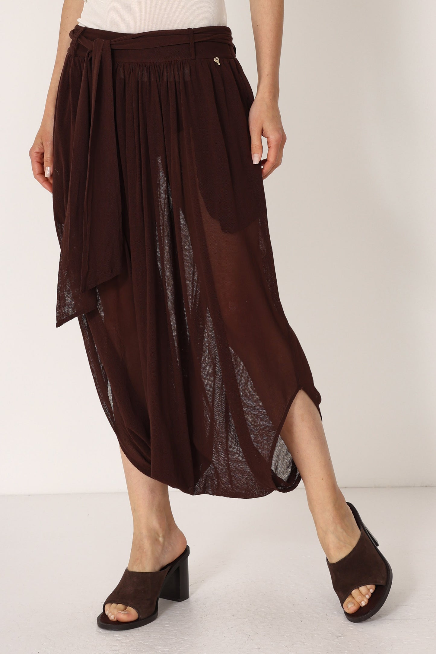 Pantalone balloon semi trasparente