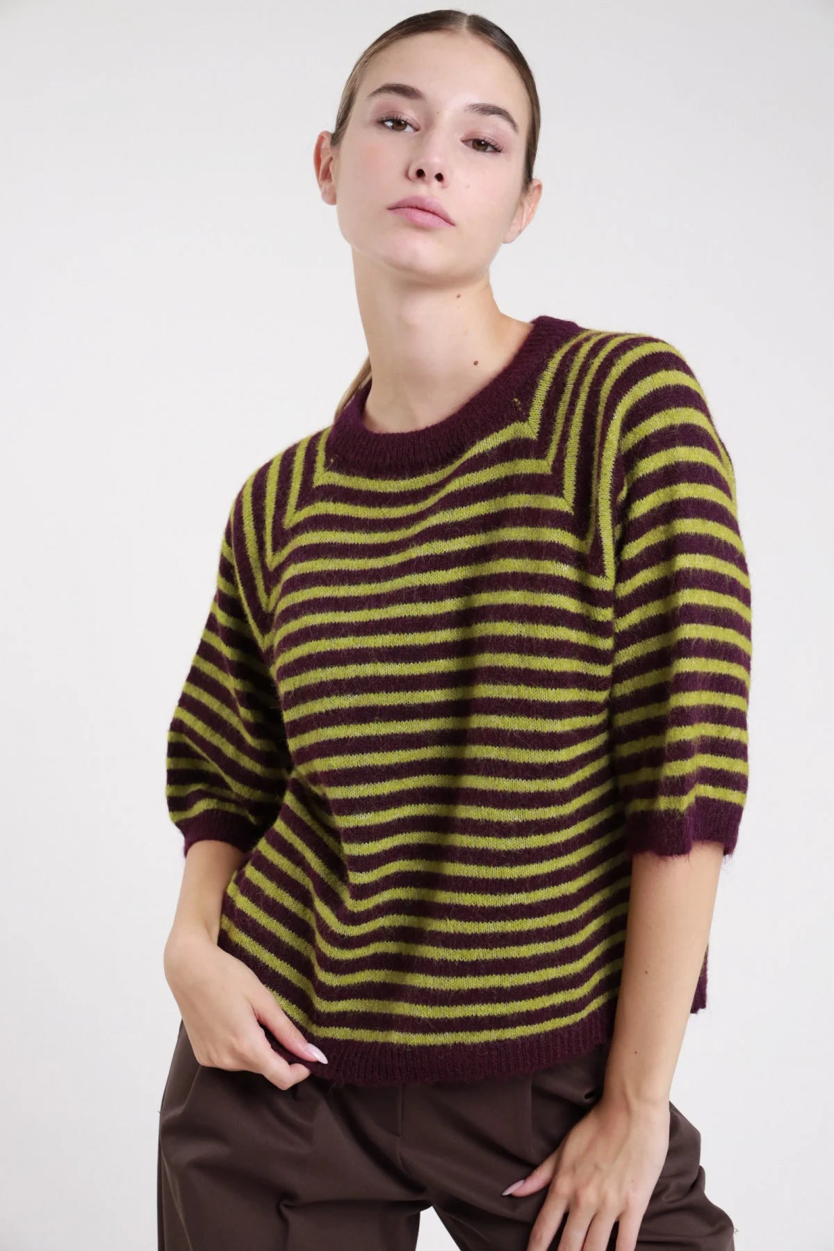 Pullover Maniche 3/4 Righe