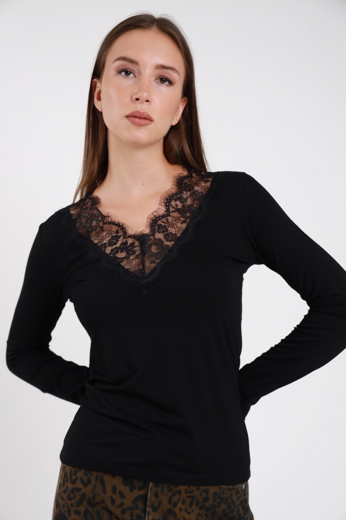 Maglia Scollo V Pizzo