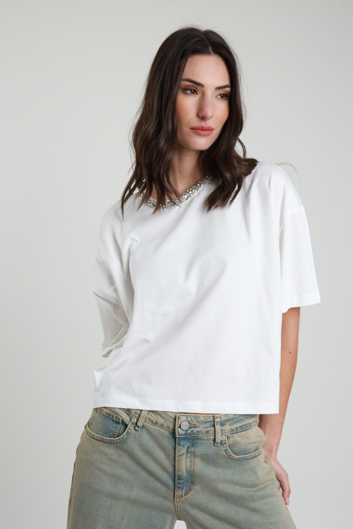 T-Shirt Corta Girocollo Gioiello