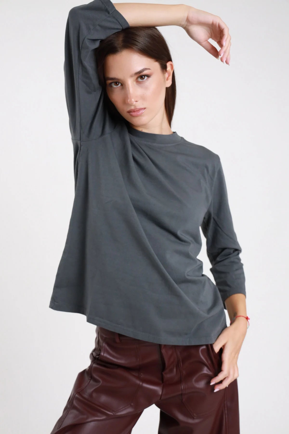 T-shirt maniche 3/4 collezione Pre-Fall donna - dettaglio tessuto cotone elastan morbido