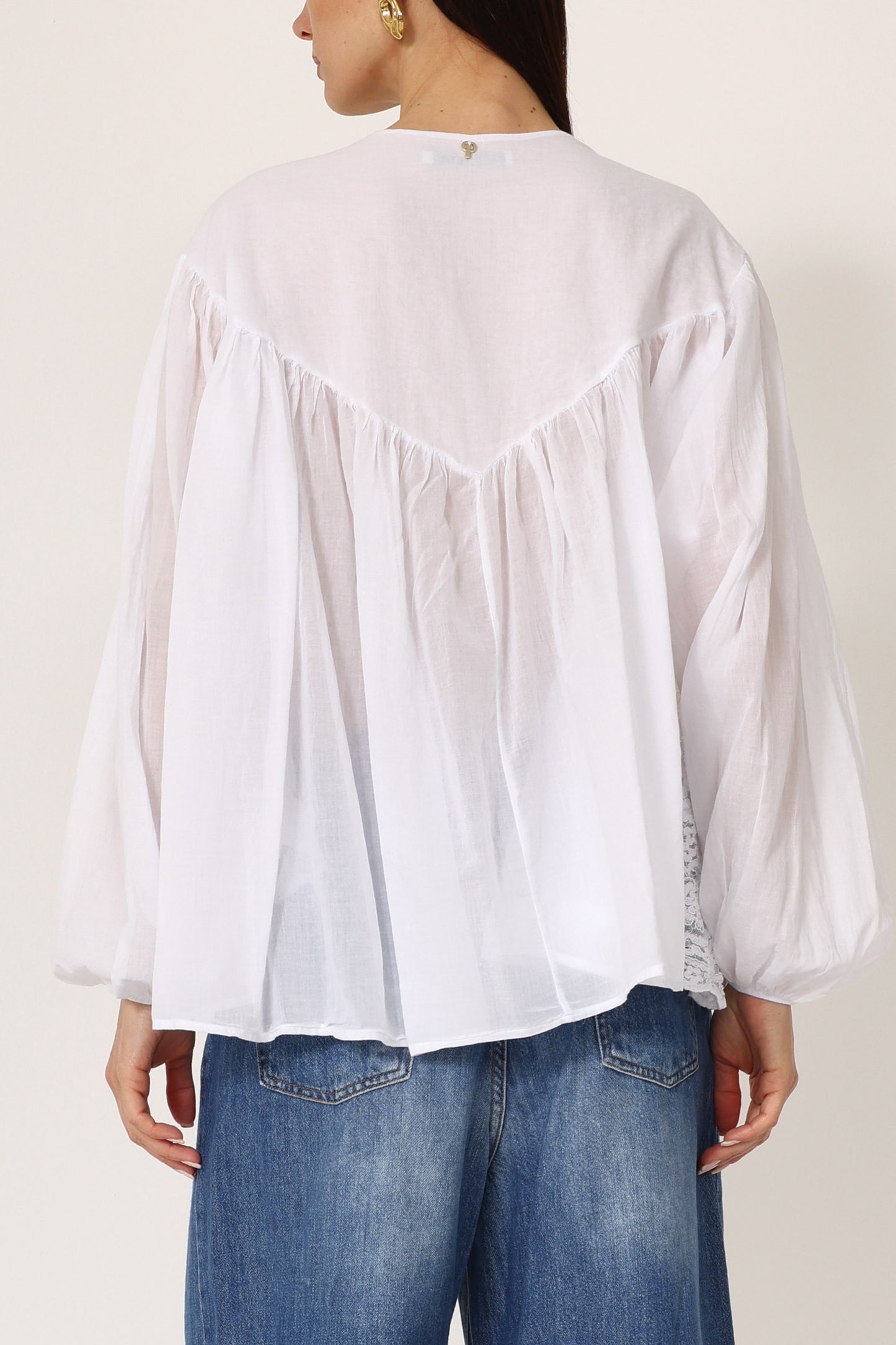 Camicia con parte in pizzo