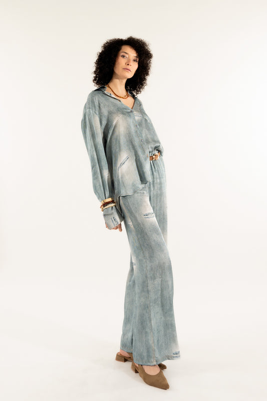 Pantalone stampa denim kontatto