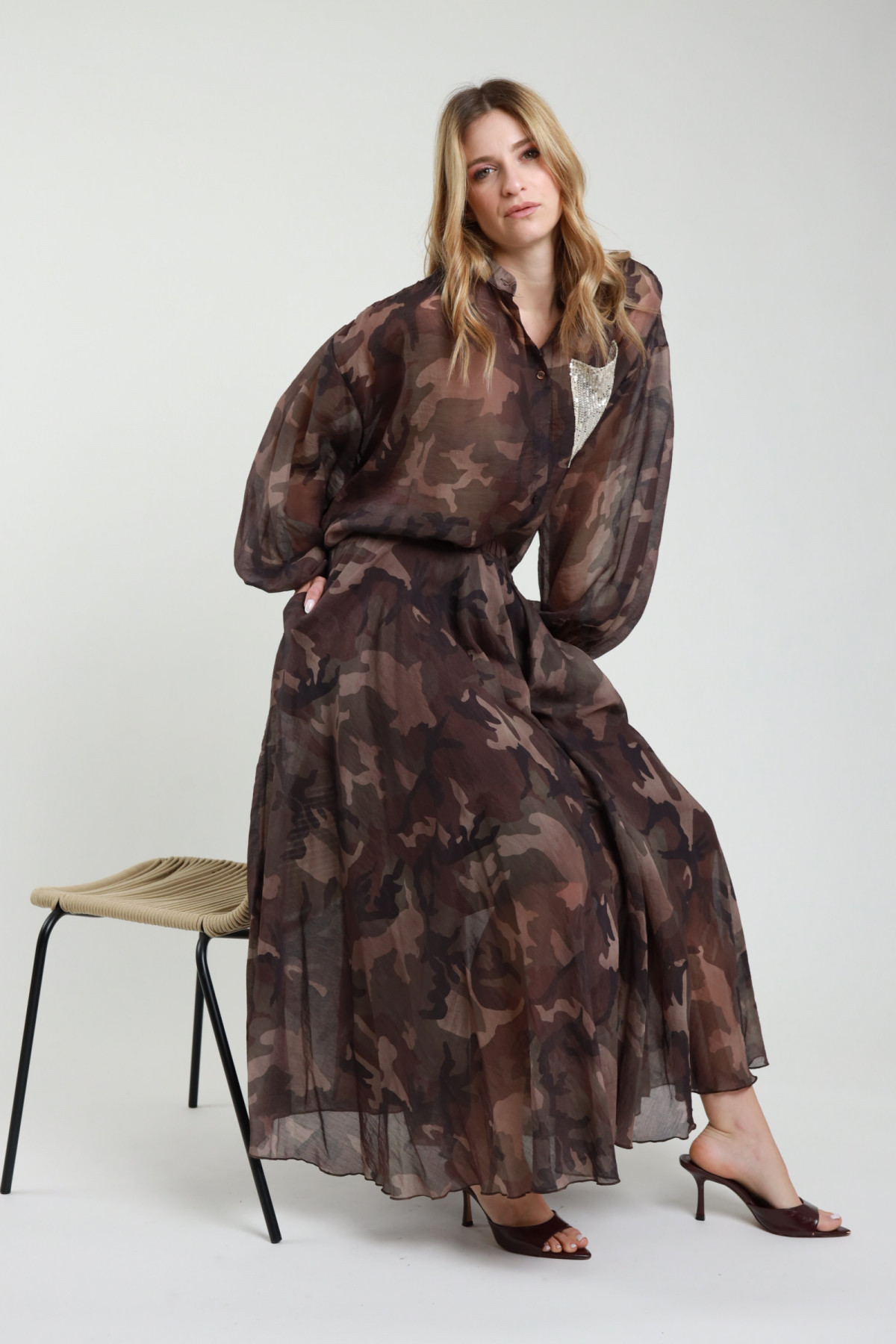 Gonna Lunga Mimetica in Chiffon – Susy Mix