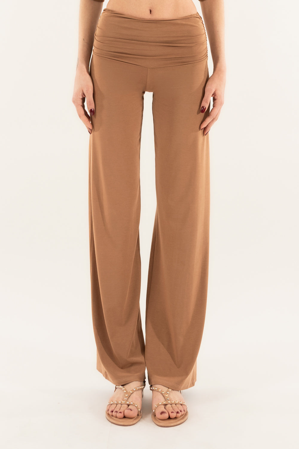 Pantalone Palazzo Arricciato Cammello