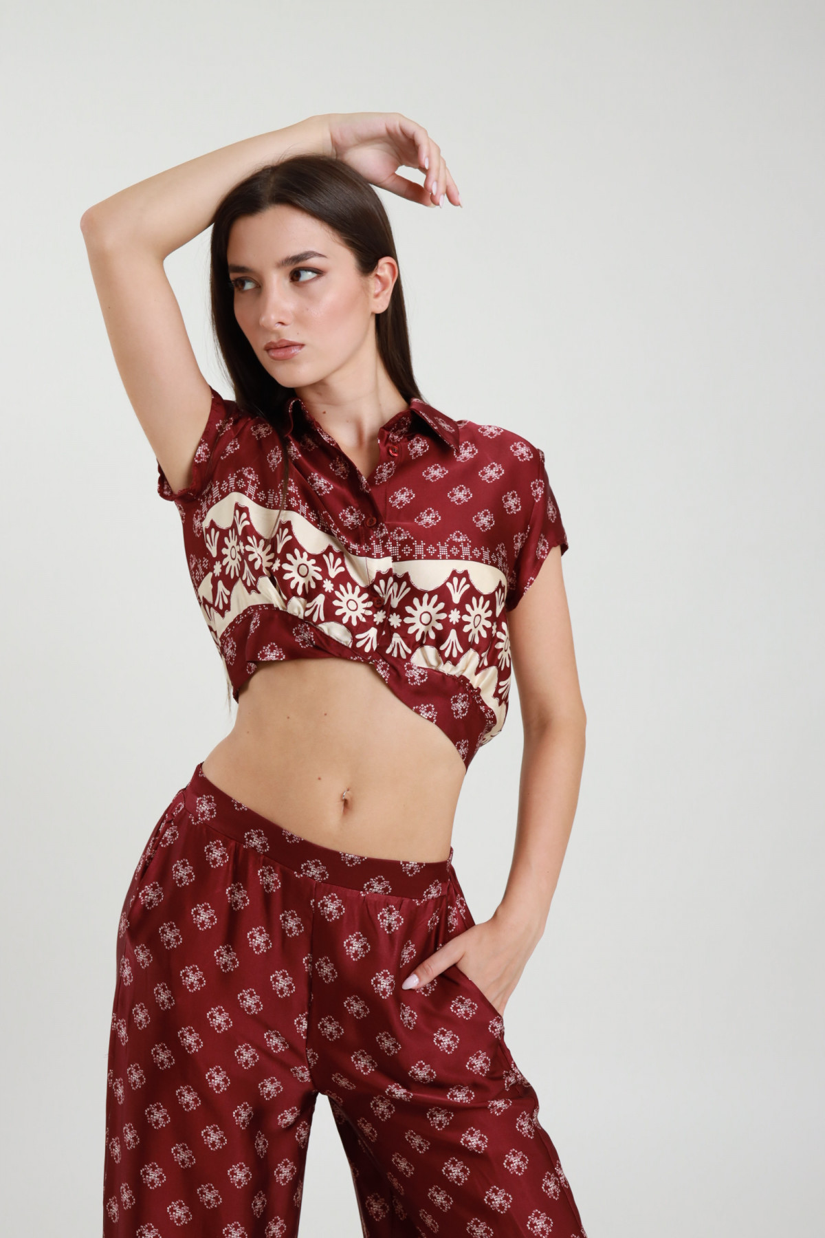 Camicia Crop Fantasia