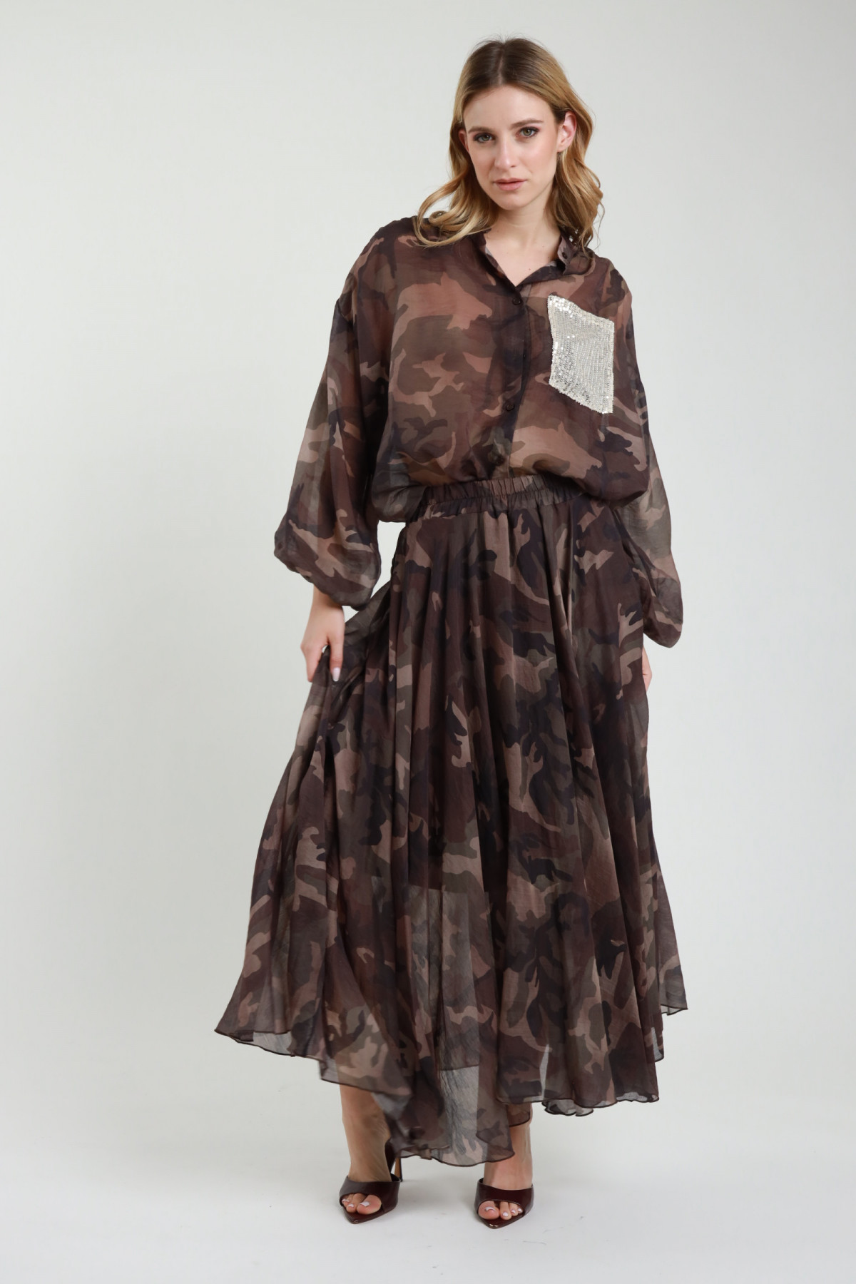Gonna Lunga Mimetica in Chiffon – Susy Mix