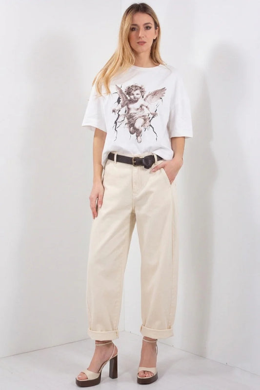 PANTALONE MOMFIT GABARDINA