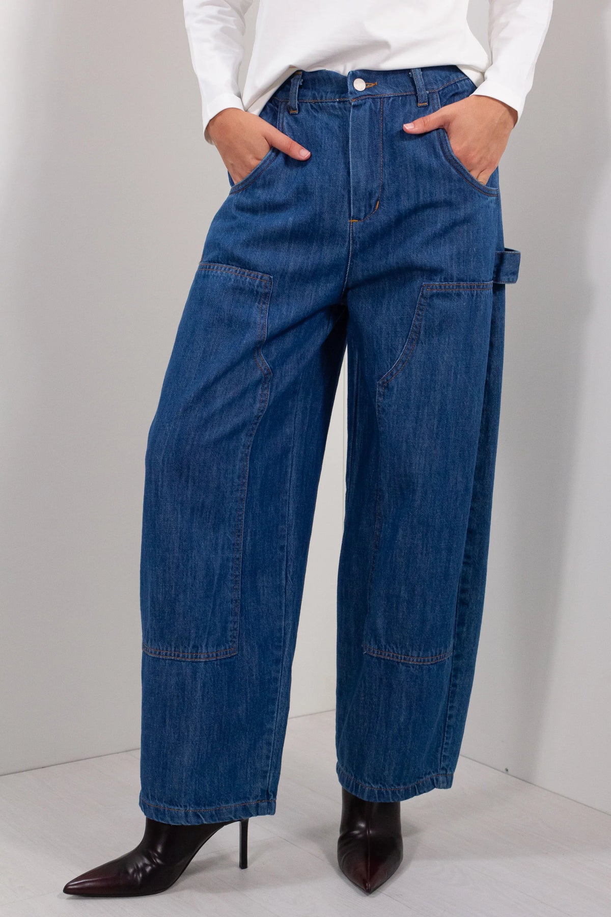 Jeans Jack DUDA wide leg cargo denim - dettaglio tasche e gamba