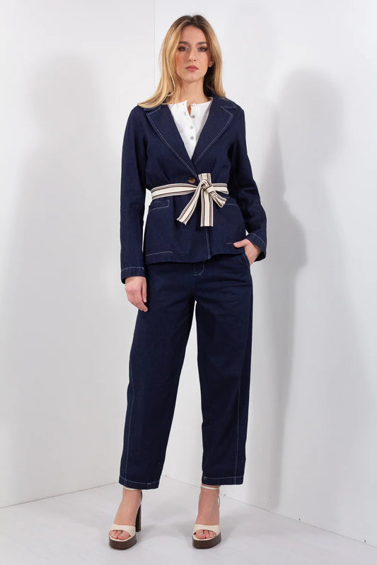 GIACCA DENIM + CINTURA