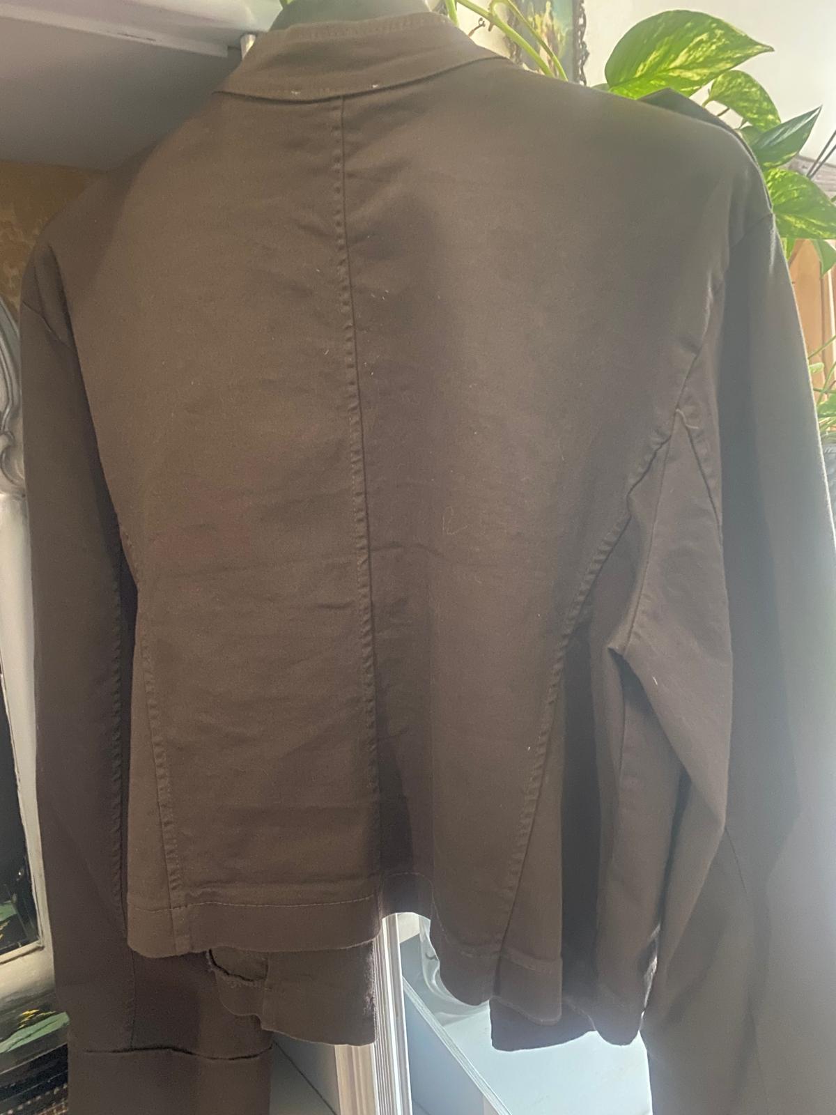 Giacca militare donna bottoni argentati taglio cropped marrone tabacco – Poetica Fashion