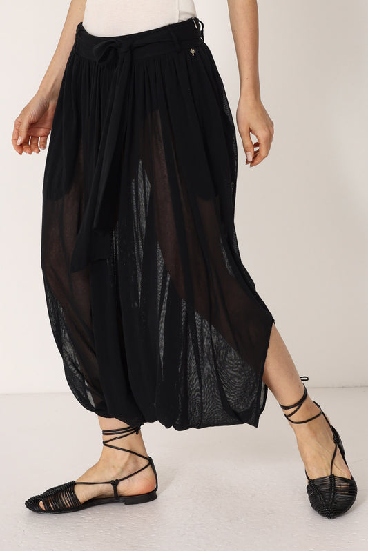 Pantalone balloon semi trasparente