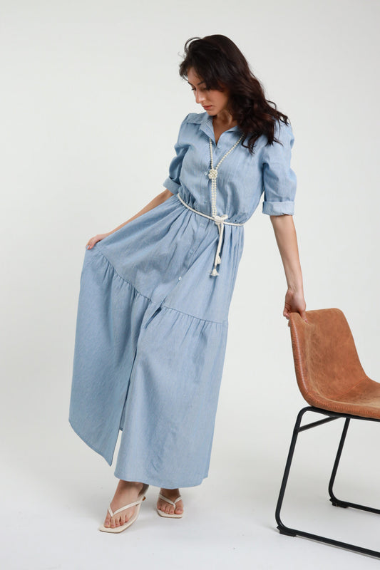 ABITO CHEMISIER LUNGO GESSATO