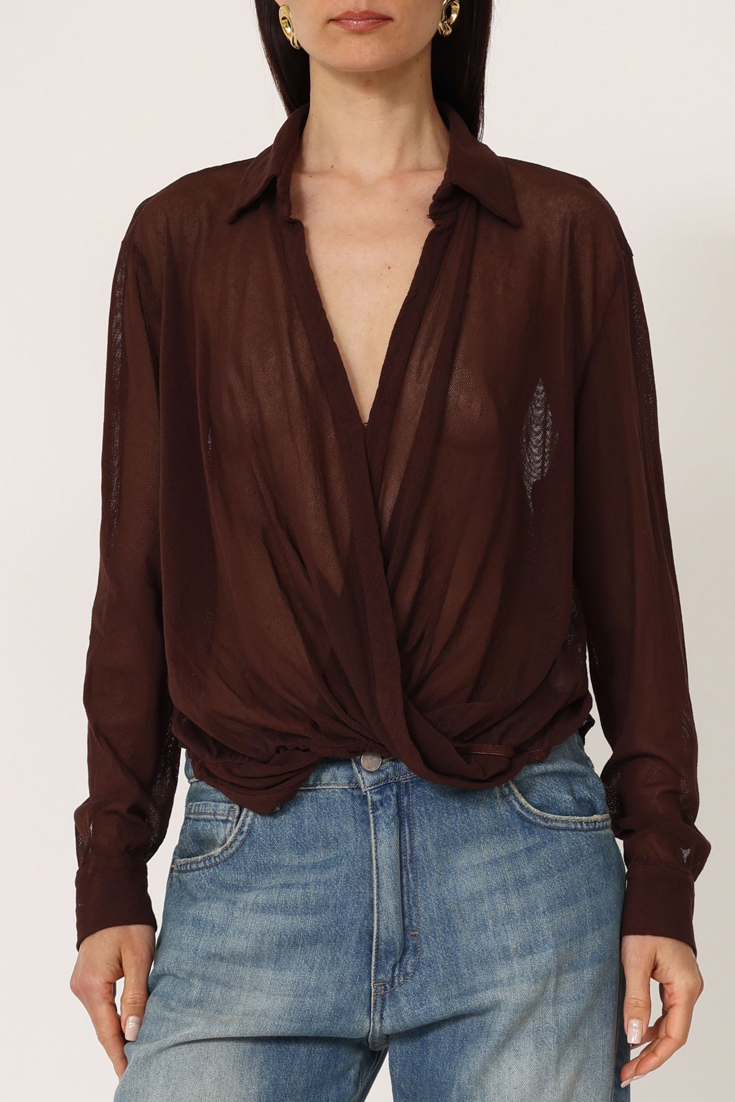 Camicia semi trasparente