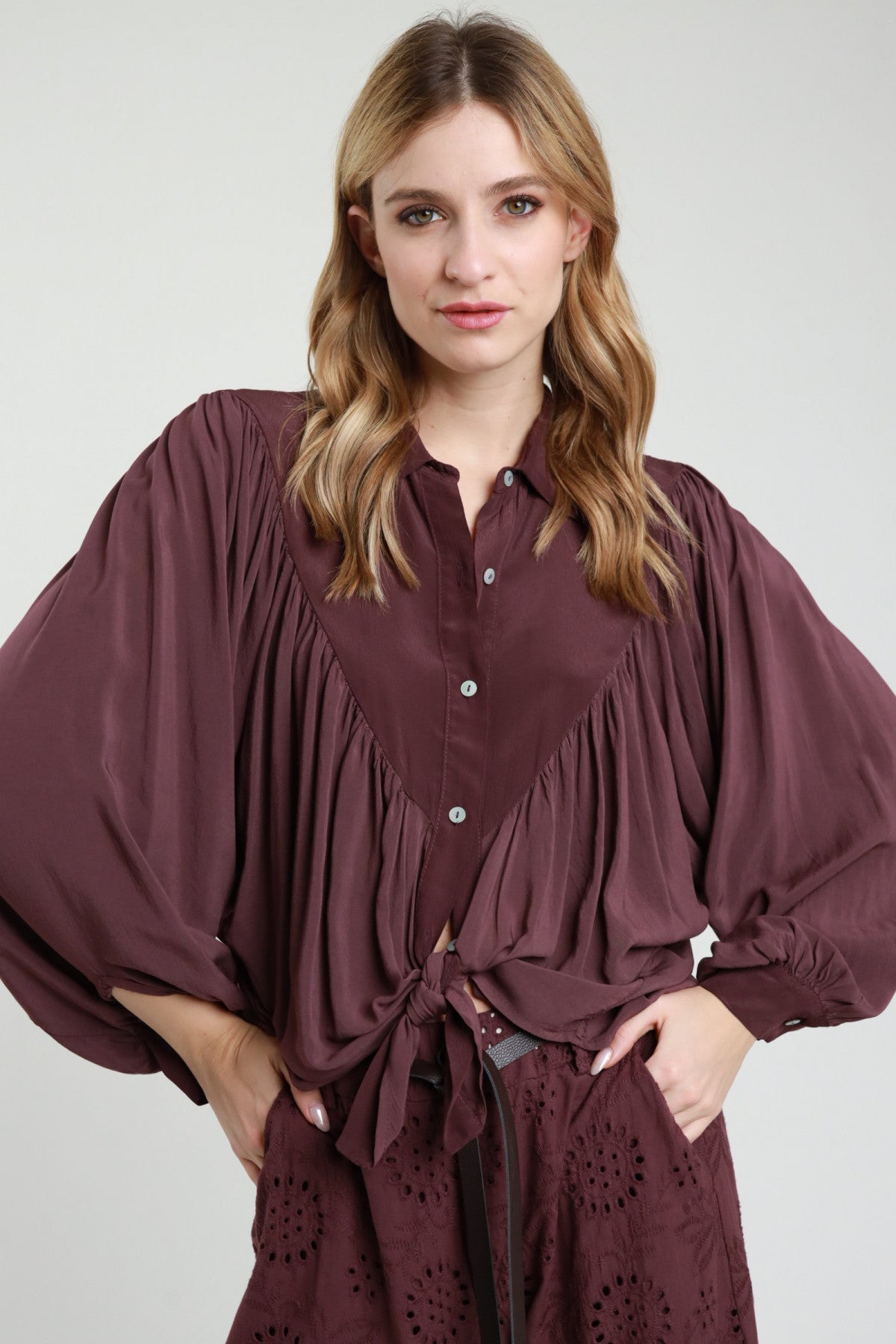 Camicia Fluida Drappeggi Susy Mix