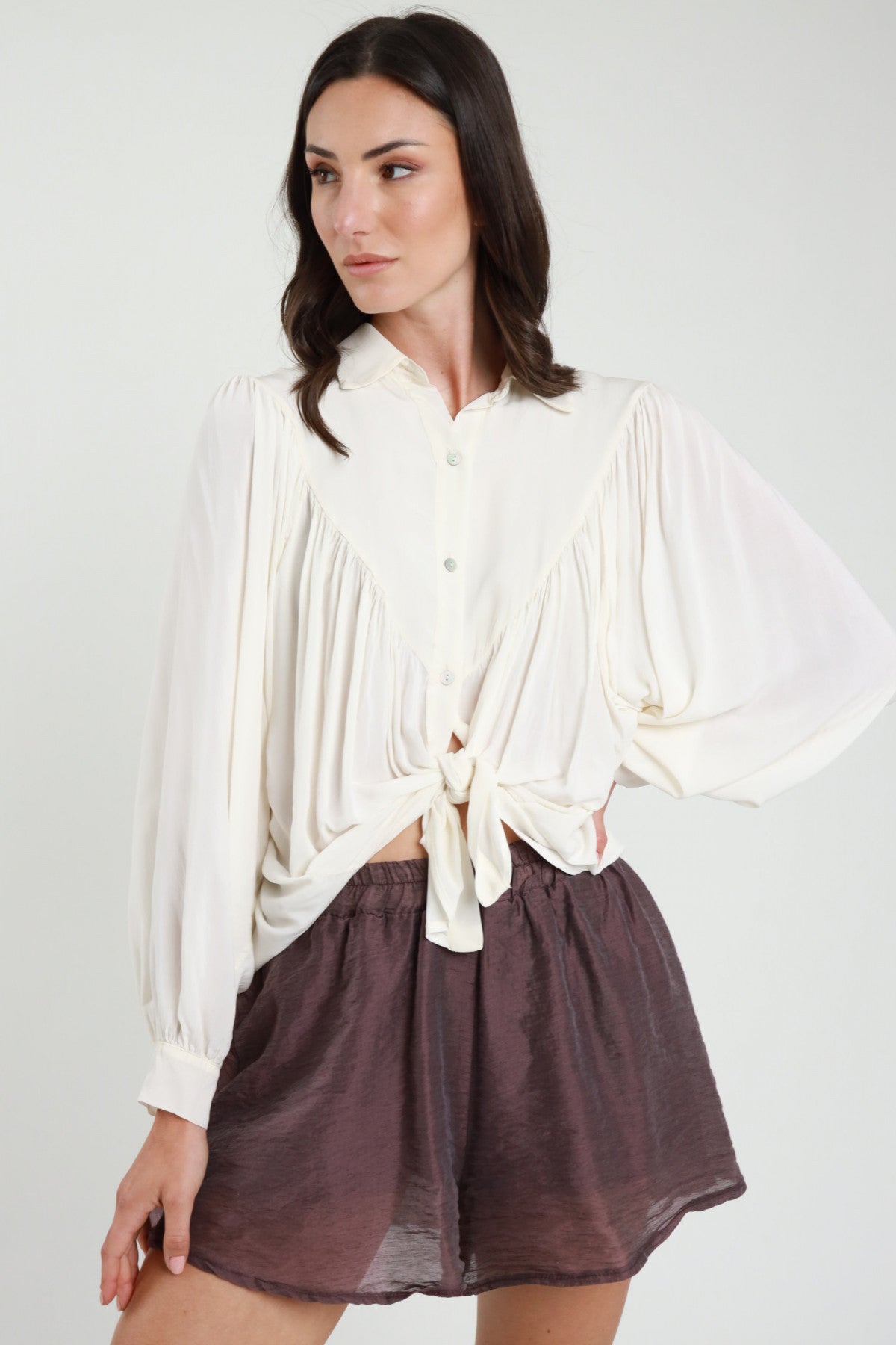 Camicia Fluida Drappeggi Susy Mix