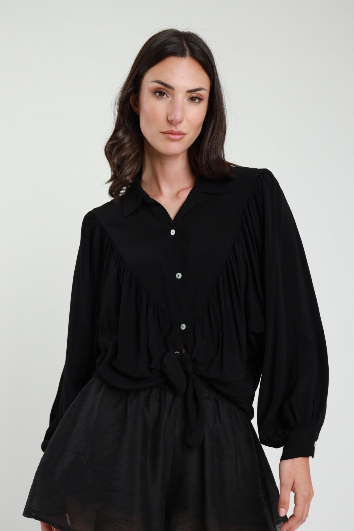 Camicia Fluida Drappeggi Susy Mix