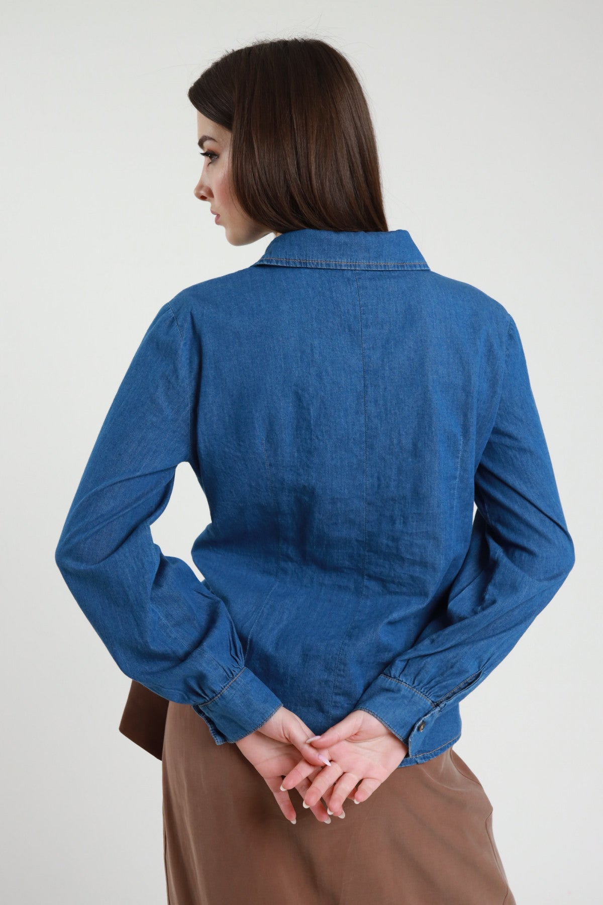 CAMICIA DENIM ROUCHES