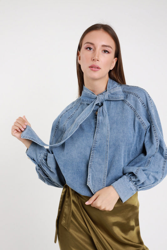 Camicia Denim Fiocco