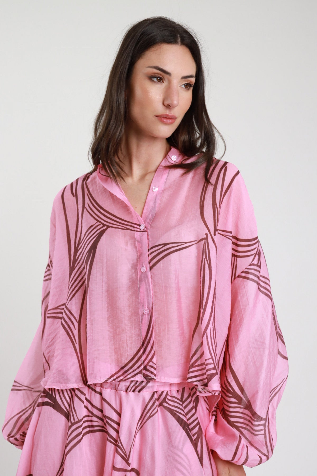 Poetica Fashion - Camicia Over Fantasia con Maniche Ampie - Phard - Camicie