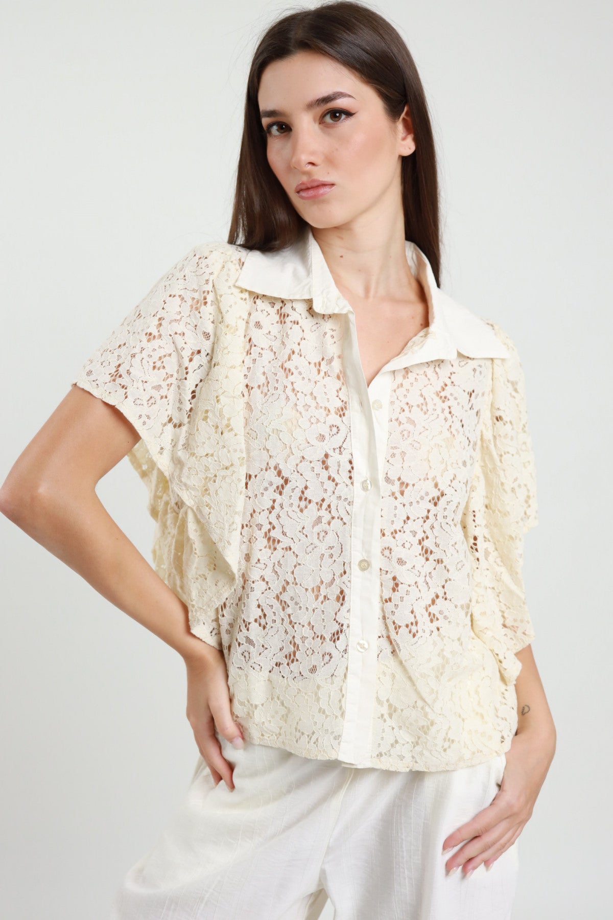 Camicia in Pizzo Floreale