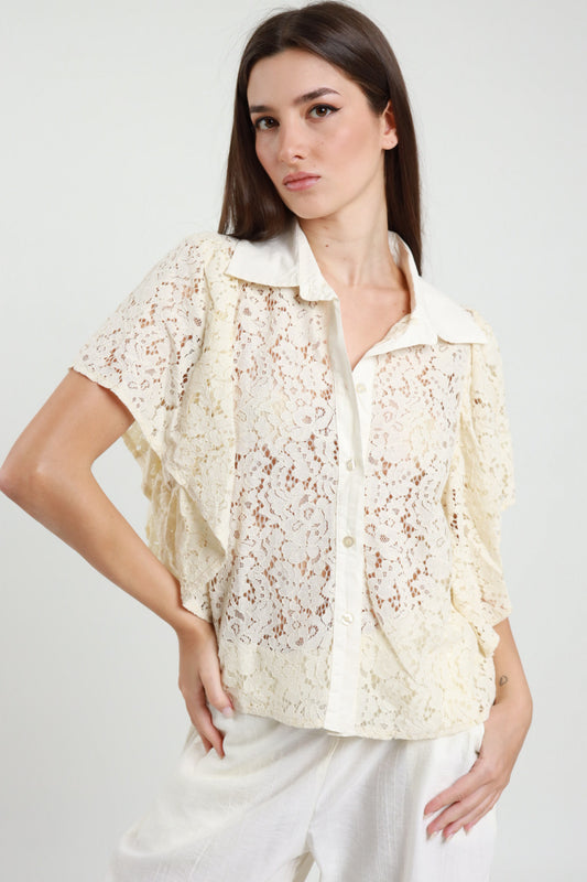 Camicia in Pizzo Floreale