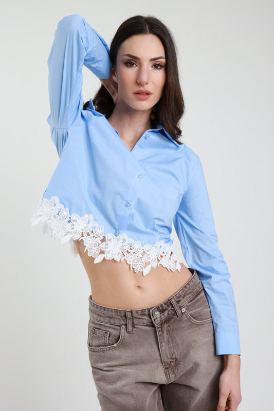 CAMICIA CROP CON PIZZO CROCHET Susy Mix