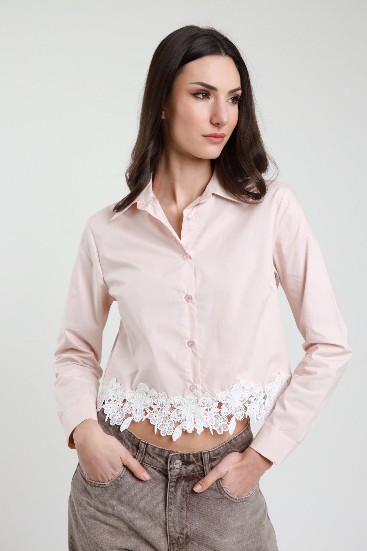 CAMICIA CROP CON PIZZO CROCHET Susy Mix