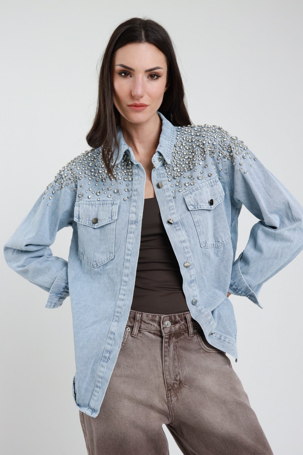 Camicia Denim Strass – Susy Mix