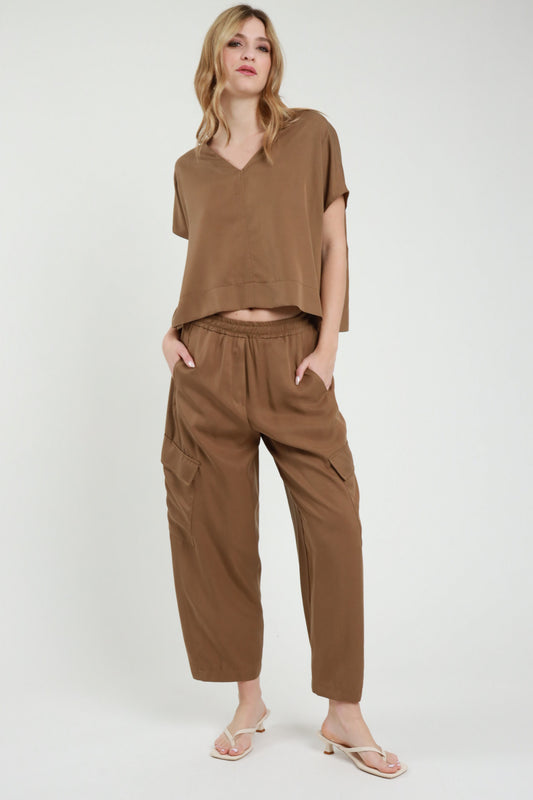 Completo Blusa e Pantalone Cargo 100% Lyocell