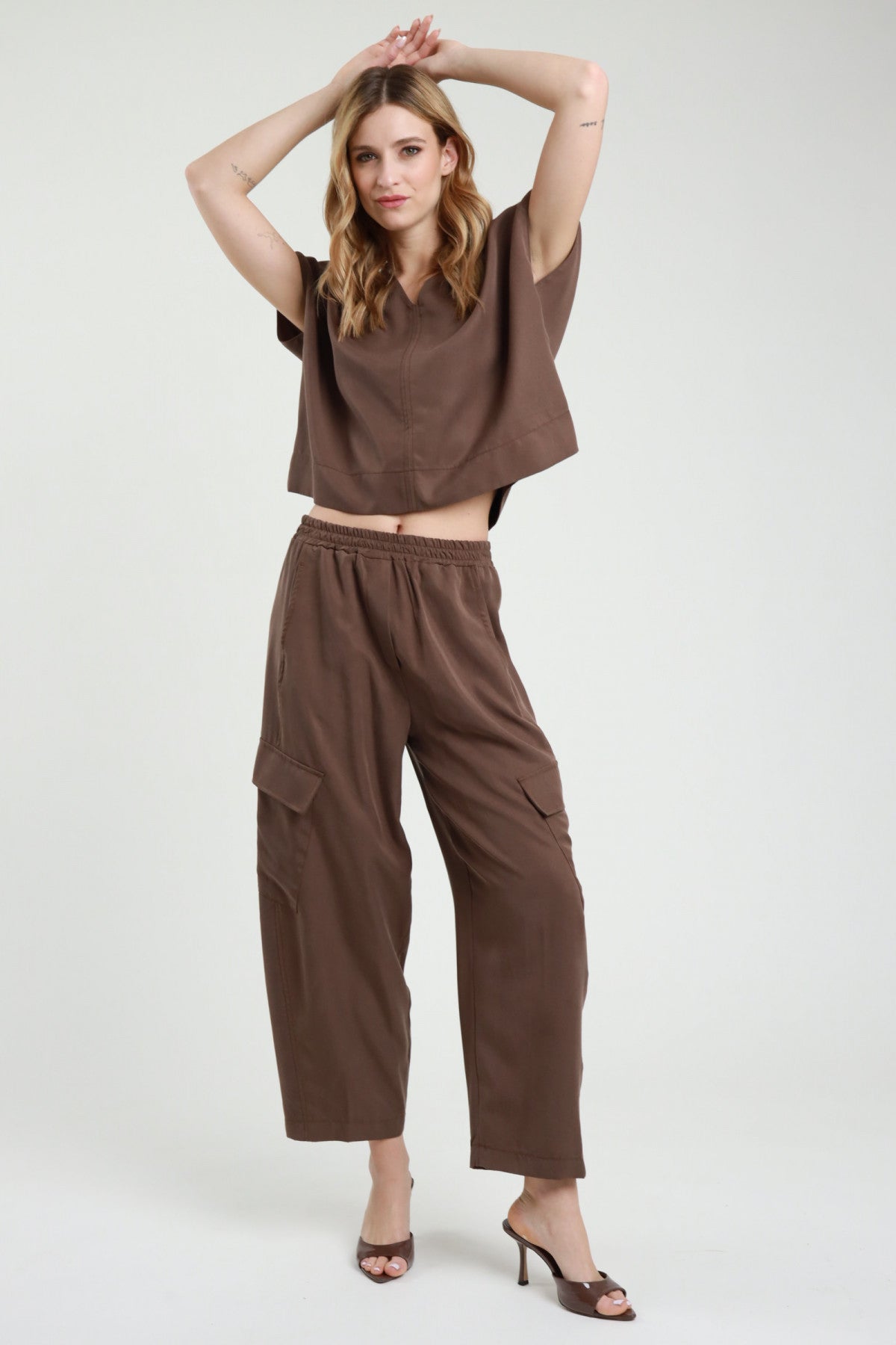 Completo Blusa e Pantalone Cargo 100% Lyocell