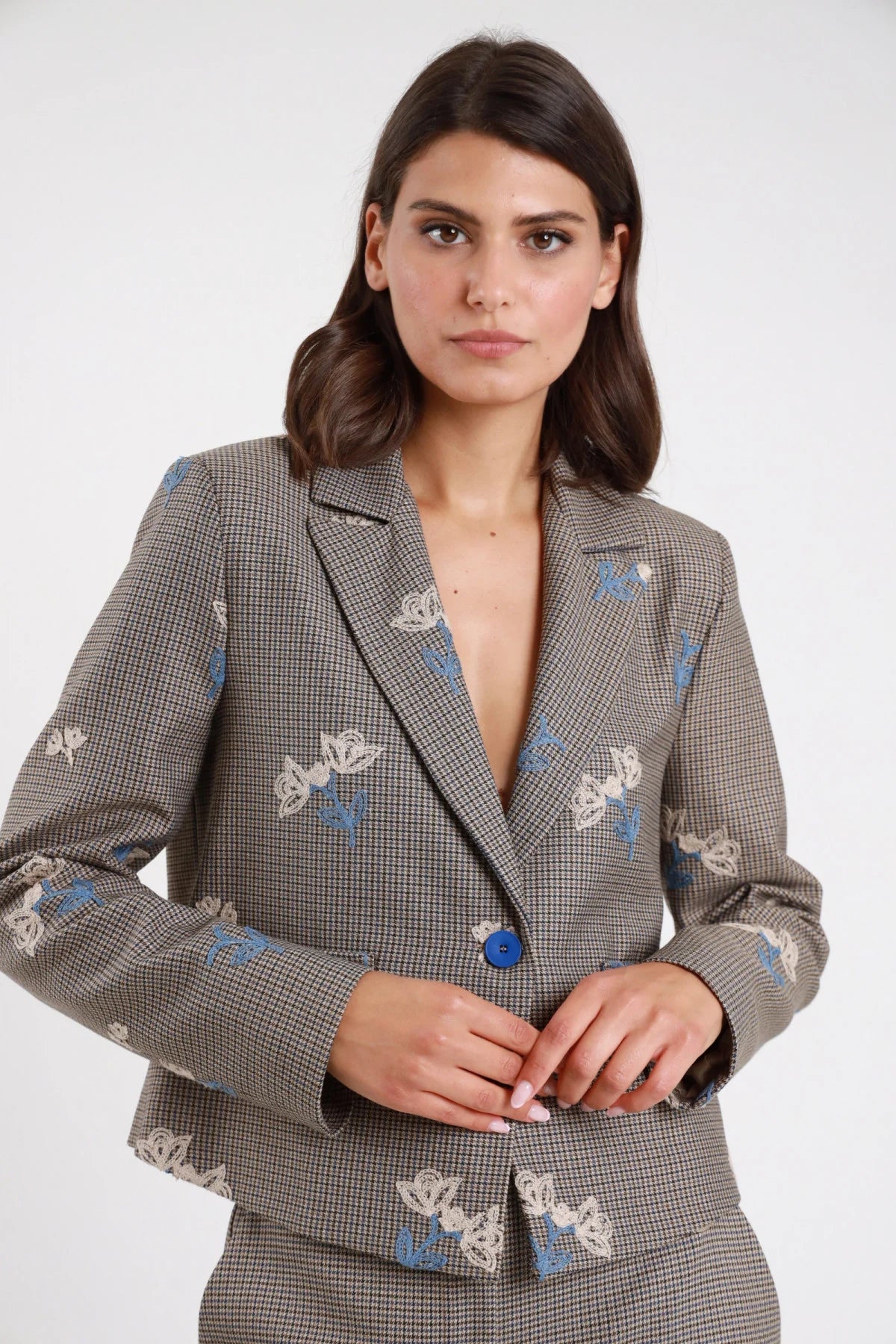 Blazer Check Ricamato