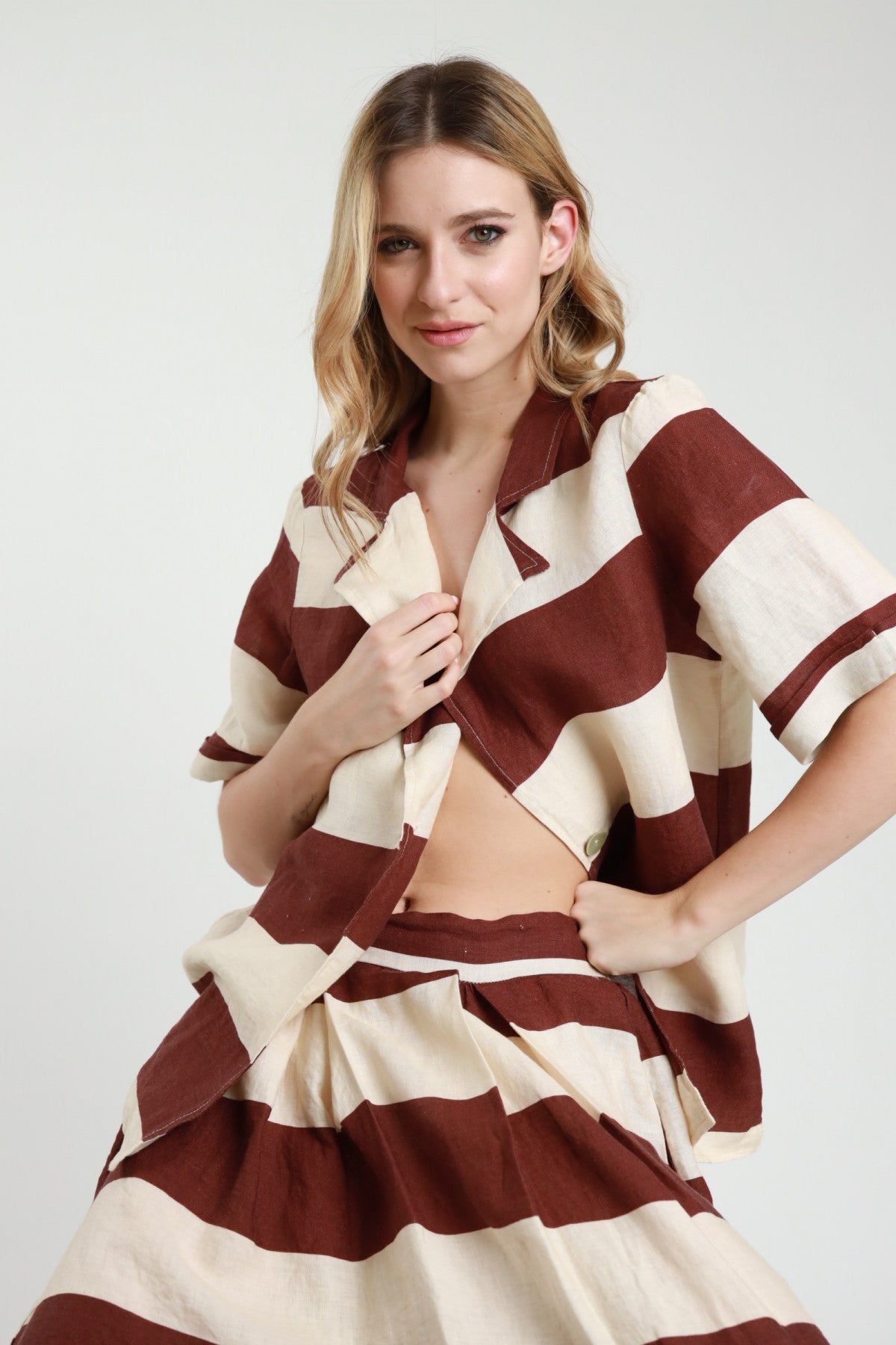 Giacca in Lino a Righe – Susy Mix