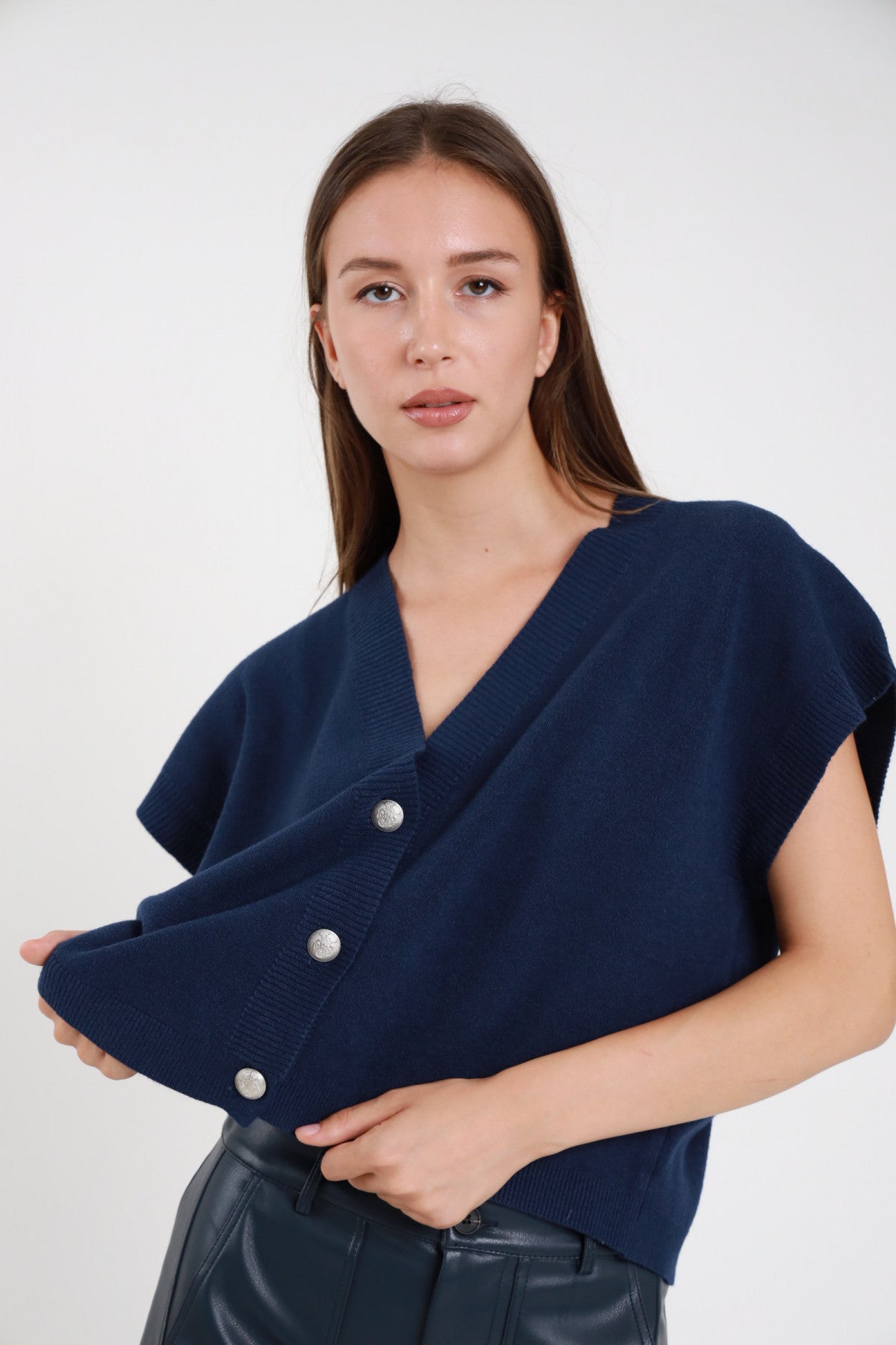 Gilet in Maglia con Bottoni