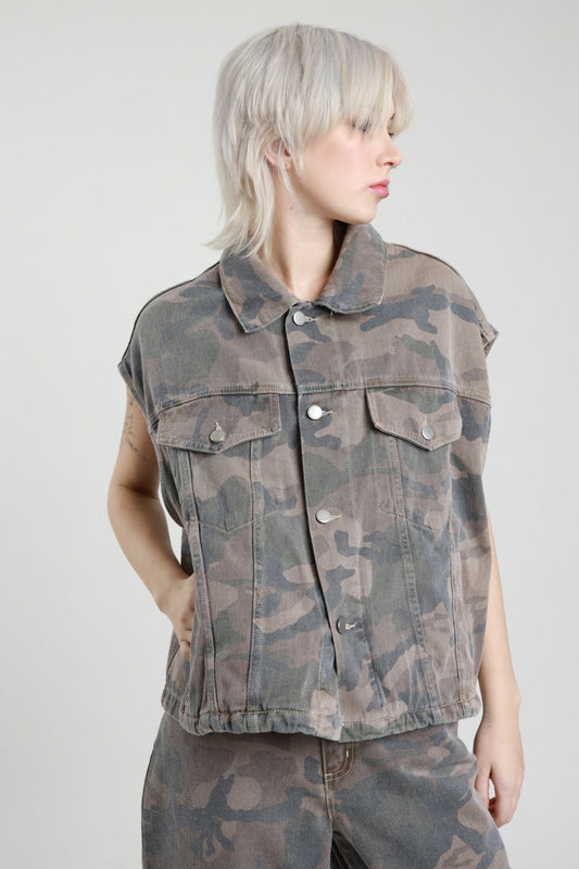 GILET DENIM MIMETICO