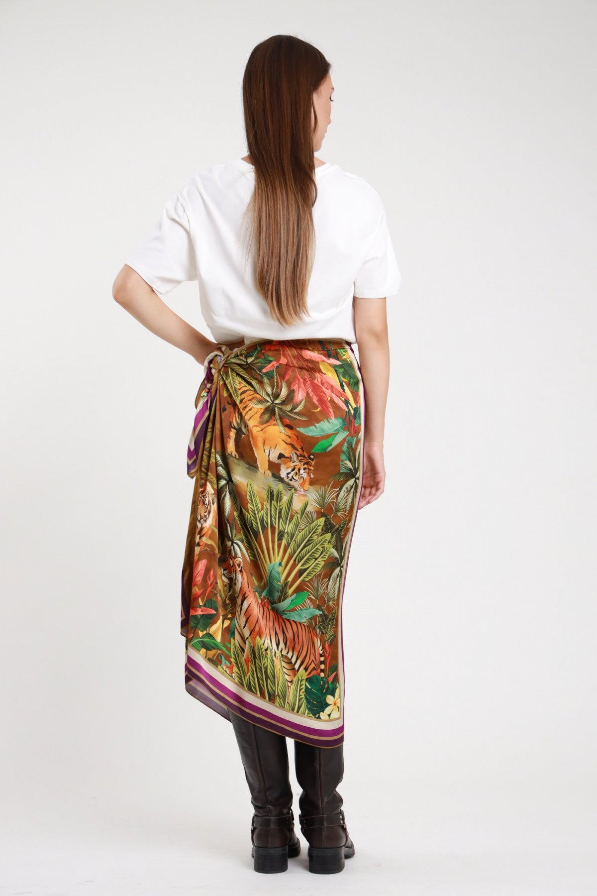 Gonna pareo donna stampa jungle tigre Susy Mix – vista posteriore