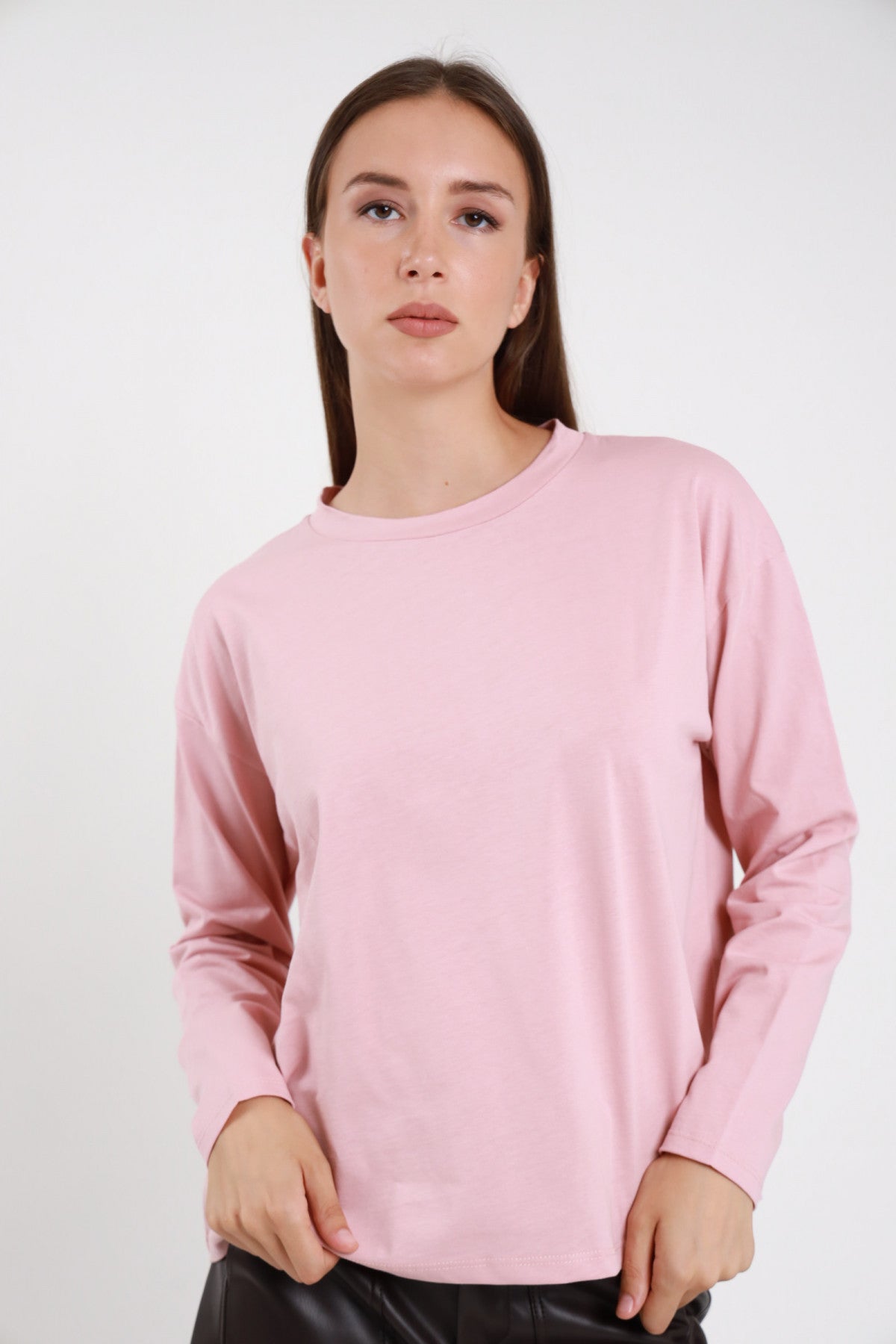 T-shirt Cotone Over Maniche Lunghe