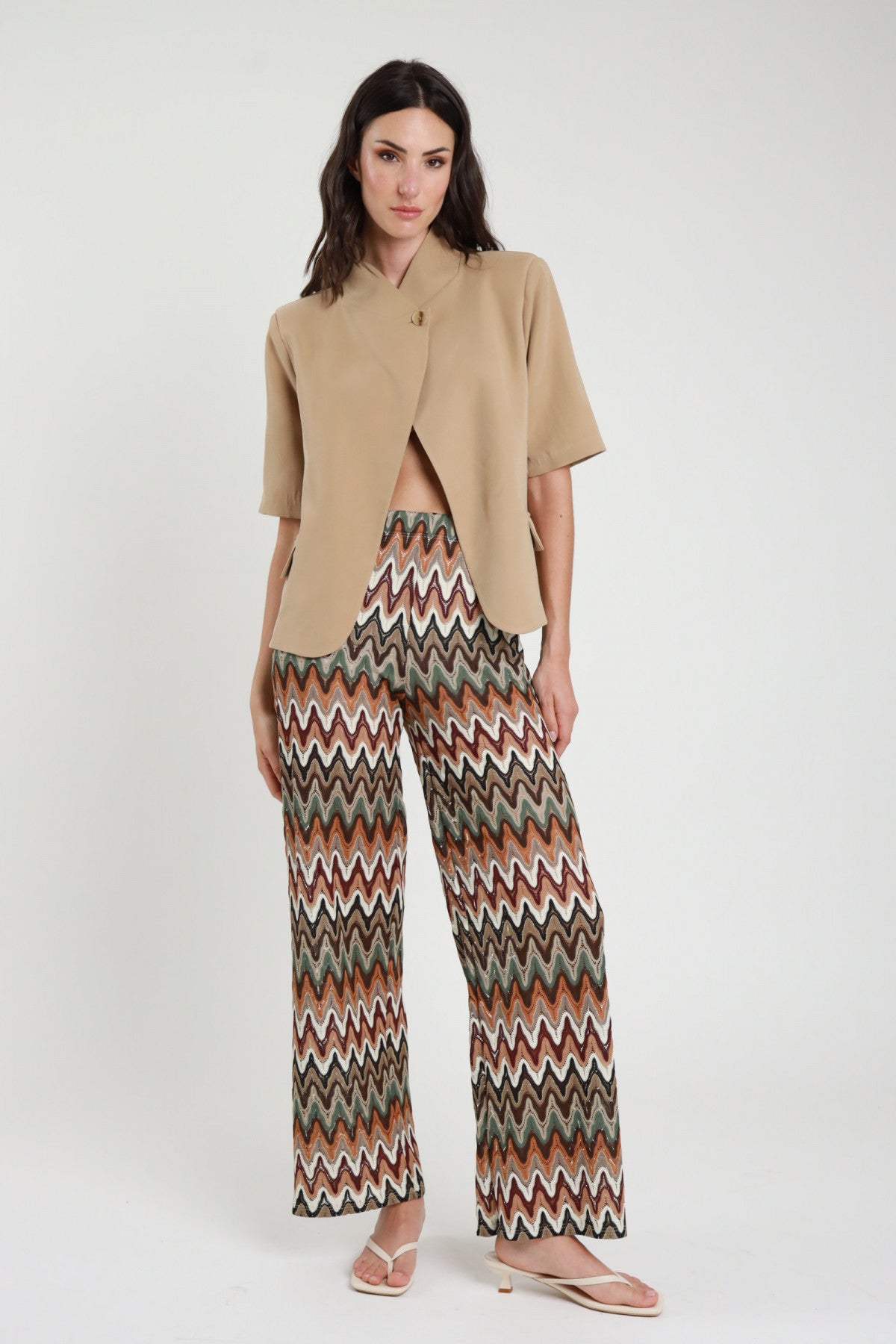 Pantalone a Palazzo Zig Zag Multicolor