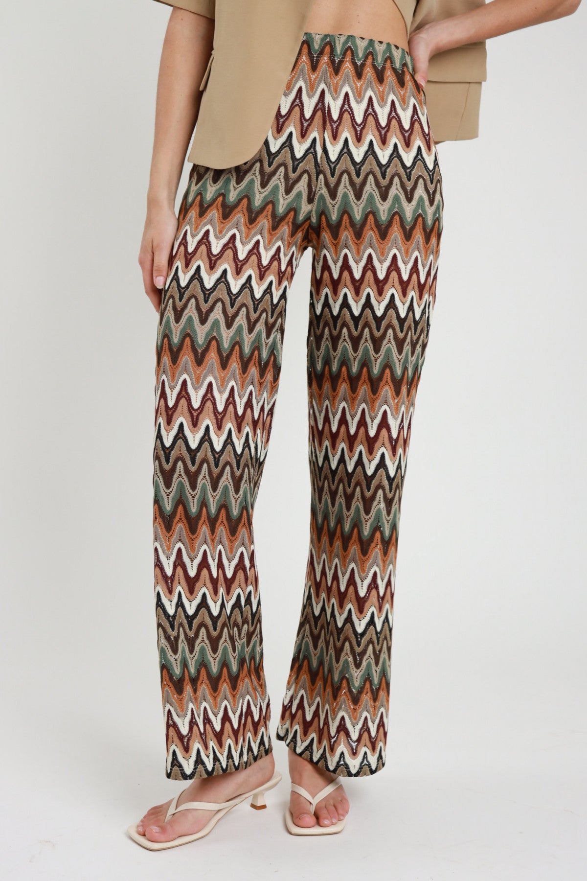 Pantalone a Palazzo Zig Zag Multicolor