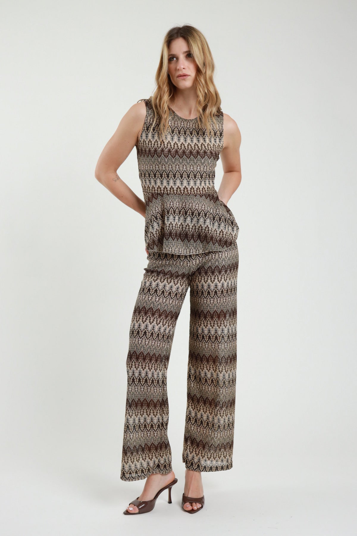 Pantalone Palazzo Fantasia Chevron – Susy Mix