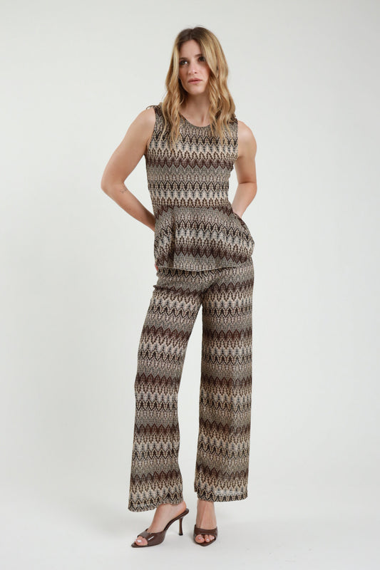 Pantalone Palazzo Fantasia Chevron – Susy Mix