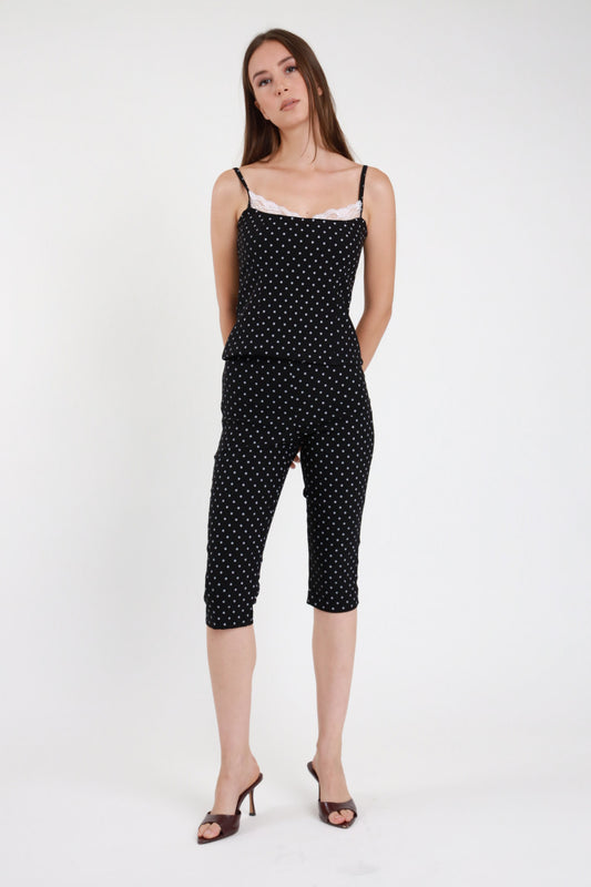 Pantaloni Capri Pois