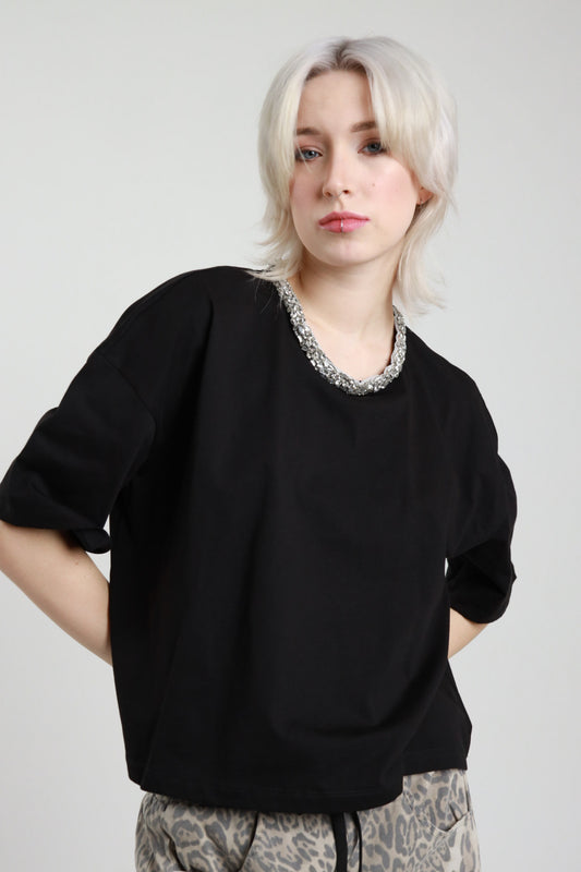 T-SHIRT CORTA GIROCOLLO GIOIELLO