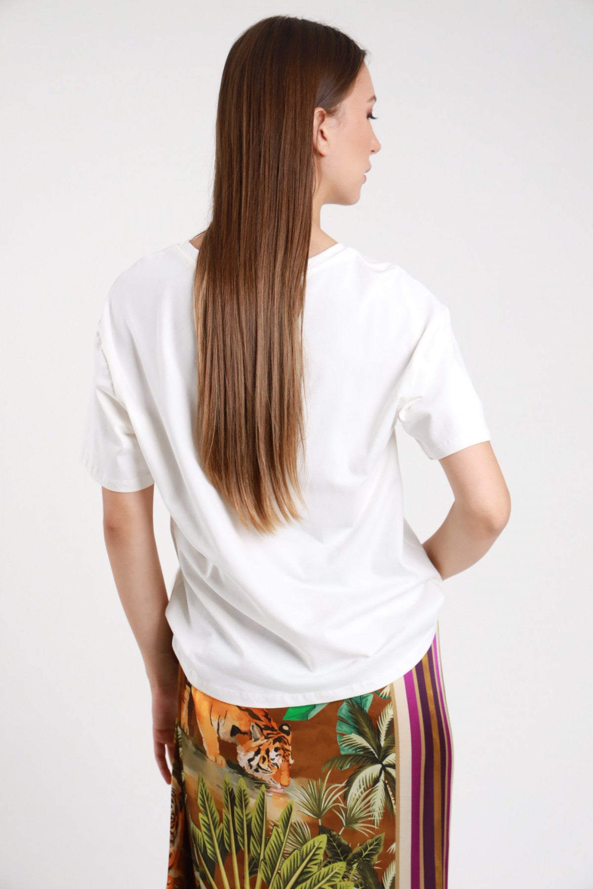 T-shirt bianca donna Susy Mix – vista posteriore