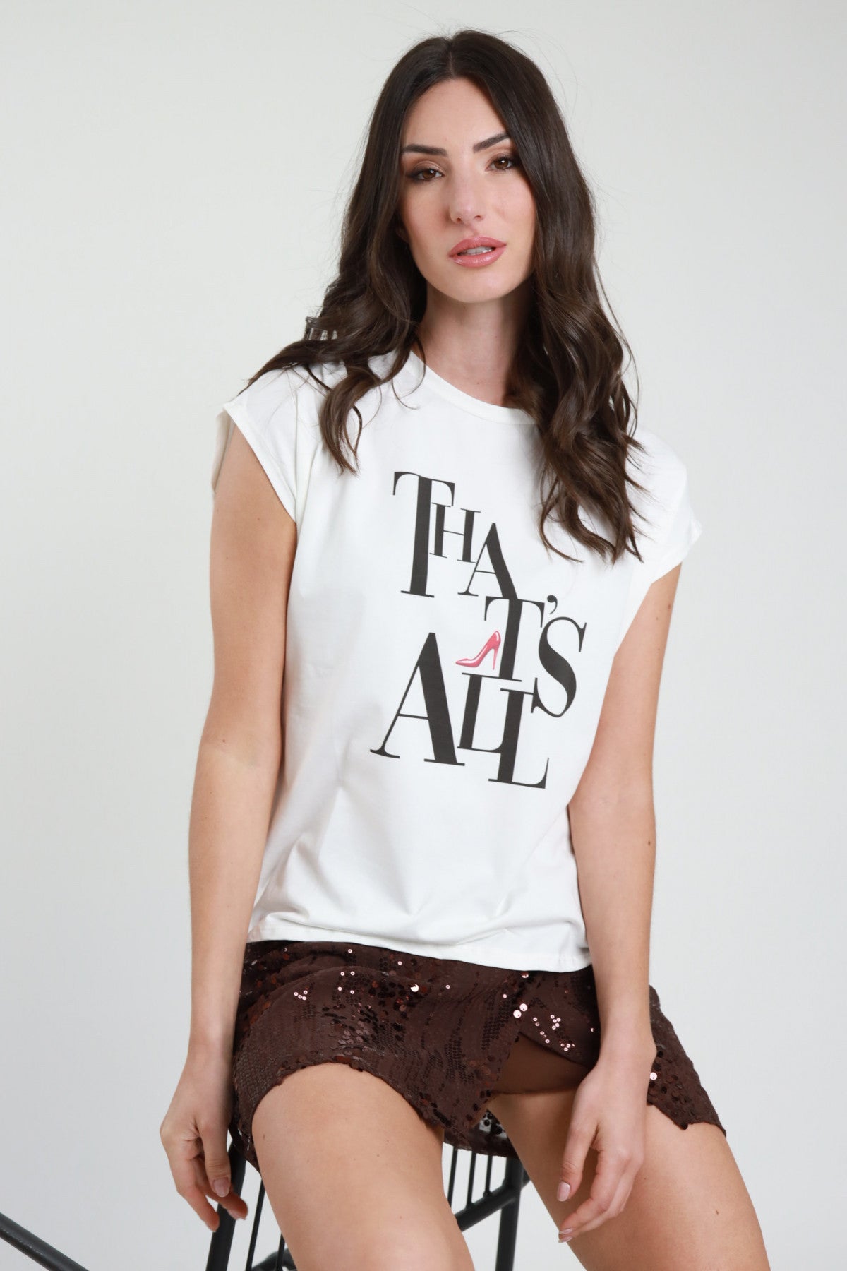 T-shirt That's All Susy Mix – dettaglio stampa grafica frontale casual-chic"